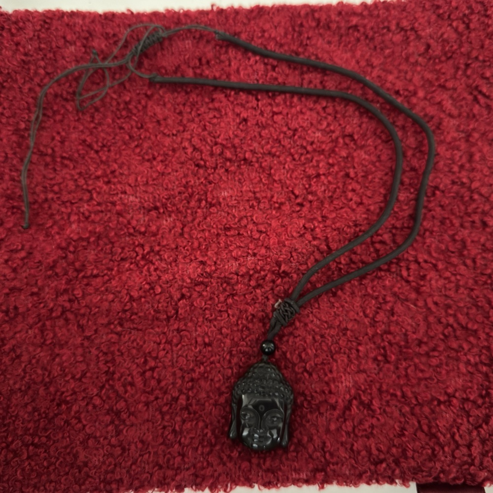 Black Buddha Pendant Necklace
